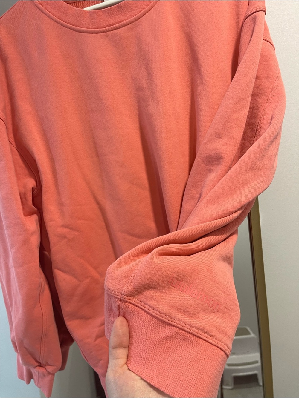 Lululemon Perfectly Oversized Crew Size 8 Pink Coral Tone 100% cotton - Picture 7 of 12